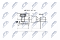 NTY NPW-NS-024 Gelenksatz Antriebswelle Vorderachse Links, Vorderachse Rechts,