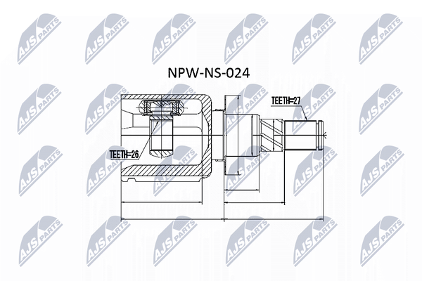 NTY NPW-NS-024 Gelenksatz Antriebswelle Vorderachse Links, Vorderachse Rechts,-image