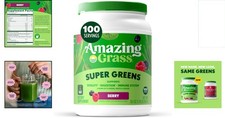 Organic Super Greens Powder - Berry Flavor fo...