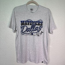 Dallas Mavericks Shirt Mens Small NBA Basketball Western Logo '47 Brand Grey
