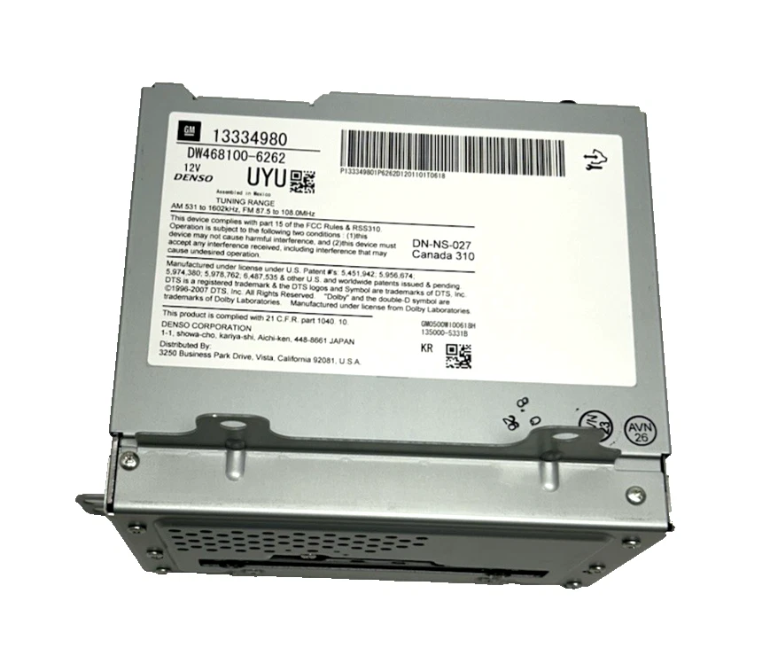 Receptor de rádio AM/FM 13334980 ACDelco CD player estéreo 2010-2012 Cadillac SRX - Imagem 3 de 4