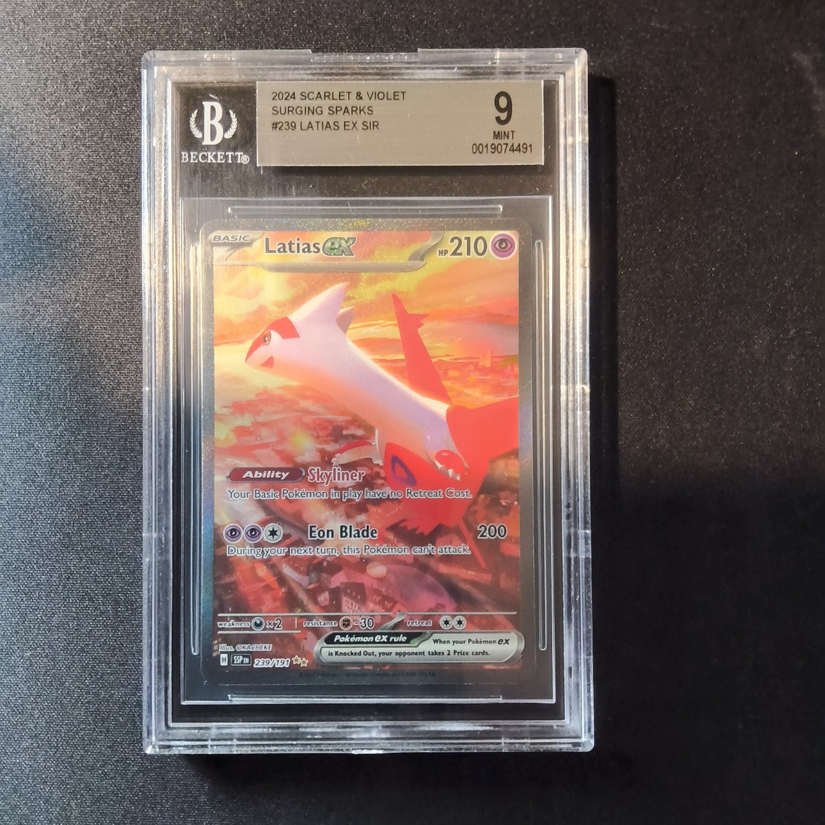 pokemon card latias ex Latias ex 239/191 SIR BGS 9 Special Illustration Rare Pokemon Surging  Sparks