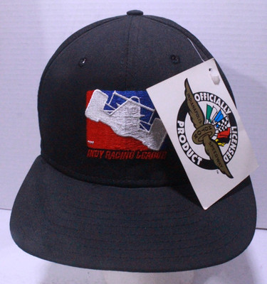Indy Racing League Adjustable Black Hat Cap New W Tag Officially Licensed Delong