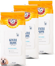 Dog Grooming Wipes Coconut Scent Puppy Safe Deodorizing Pet Cleaning Wipes, 3X