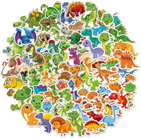 100 StüCk Dinosaurier Aufkleber, Wasserdichte Vinyl Sticker