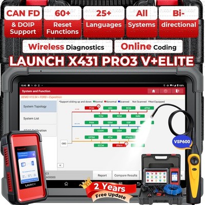 LAUNCH X431 PRO3S+ Elite PRO 5 KFZ OBD2 Diagnosegerät J2534 ECU Programm &VSP600