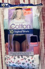 Hanes Women's Breathable Cotton Brief 10 Pack Tag-less Underwear Size 10 3XL