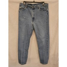 Vintage Levis 505 Orange Tab Jeans Mens 42x34 40 32 Made in USA Light Wash