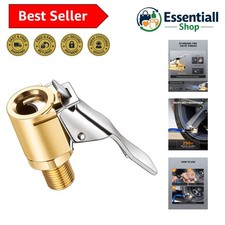Brass Locking Tire Air Chuck, Tire Inflator Hose Adapter for Twist On Connect...