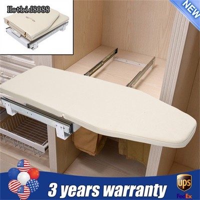 180° Rotation Retractable Ironing Board Closet Khaki Folding Pull-Out Stow Away