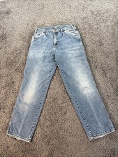 Vtg Dickies Denim Carpenter Pants 32x30 Skater Distressed Jeans Dark Work Y2K