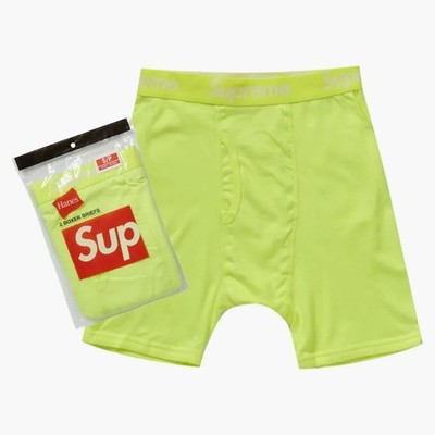 Supreme Hanes Boxer Briefs (2 Pack) Fluorescent Gelb