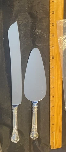 STERLING SILVER WEDDING CAKE KNIFE SET GORHAM CHANTILLY 2 PIECE  SET POLISHED