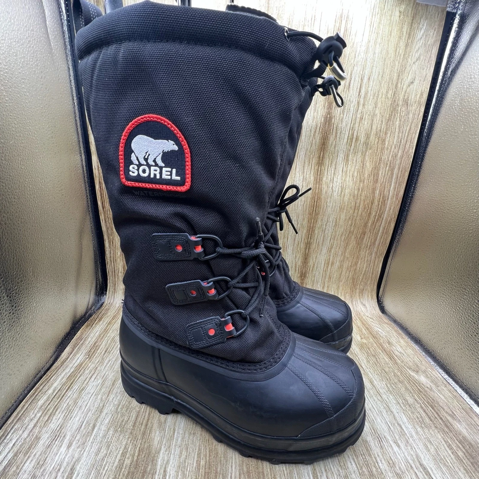 Sorel Glacier XT Men's 9 Black Waterproof Insulated Winter Snow Boots NM2130-010