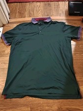 Greyson Men's Shirt Large Forest Green Polo Golf Nylon Cotton Blend Stretch
