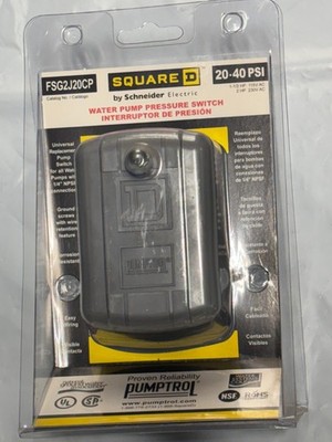 Square D PUMPTROL 20-40 PSI Water Pump Pressure Switch FSG2J20CP NEW