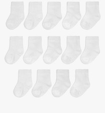 fruit of the loom Kids 360 Socks stretch 2-4Y White 14 Pair