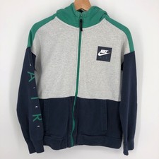 Nike Air Boys Full Zip Hoodie Size XL Sweatshirt Colorblock Green Blue Gray