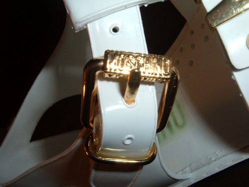 Moschino Couture Gold Letters Jelly Sandalo PVC Bianco Tg 38 US 8 con Borsa e Scatola - Foto 10 di 17