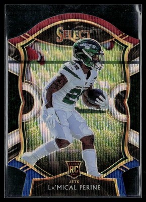 La'Mical Perine Rookie 2020 Select Tri-Color Prizm Die Cut #80 Jets