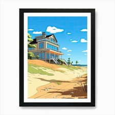 The Hamptons New York, Usa, Flat Il Framed Wall Art Poster Canvas Print Picture