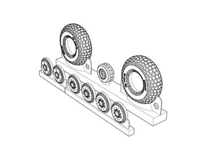Brengun BRL72207 - 1:72 DH 98 Mosquito wheels block thread - Neu