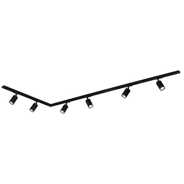 Rail Schienensystem Komplettset 6X GU10 Spots Schwenkbar Drehbar Schwarz 2,25 M-image