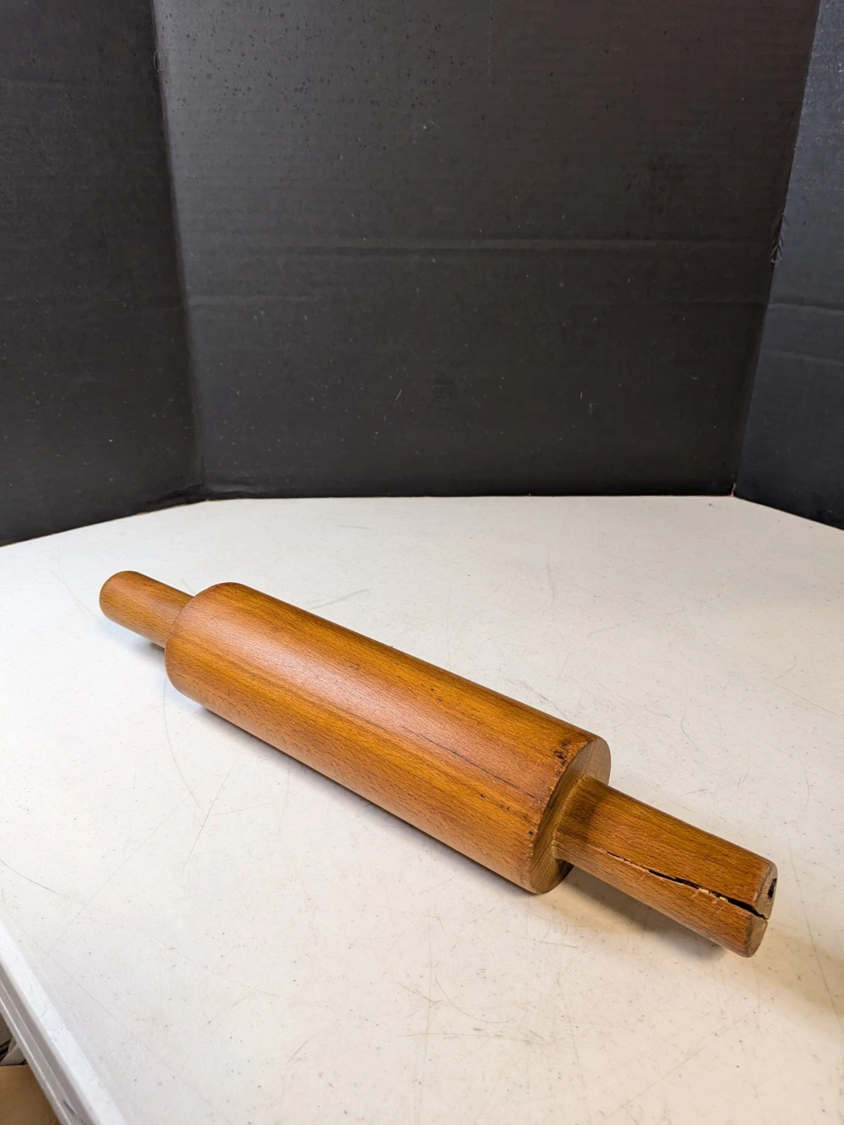 Vintage Wooden Rolling Pin Dough Roller Pastry Roller 16" W 9.5" Fixed Roller
