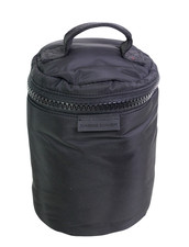 Dagne Dover BLACK NYLON CANVAS ZIP TOP TOILETRY BAG SHAVING KIT DOPP TRAVEL CASE