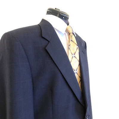 VTG Burberrys Sport Coat Mens 42S (Read) Wool Gray Check 2-Button Union Made USA