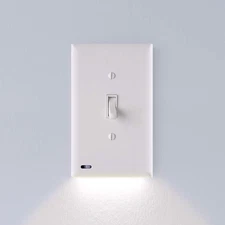 2 Pack SnapPower SwitchLight LED Night Light for Single-Pole Switches White