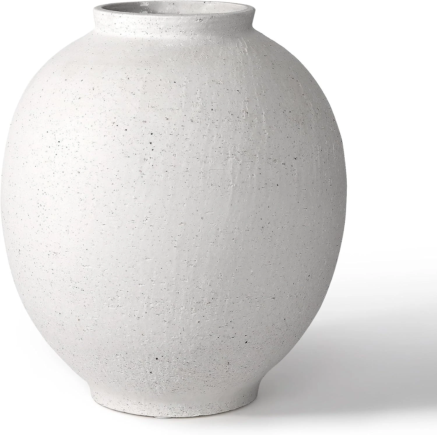 Elegant 9.84" White Ceramic Vase for Modern Home Decor and Table Centerpiece