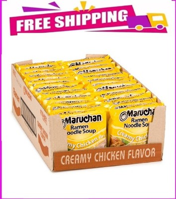 Maruchan Ramen Noodle Soup Creamy Chicken Flavor, 3 oz, Pack of 24