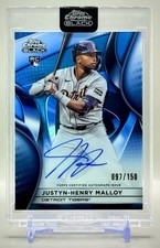 Justyn-Henry Malloy 2025 Topps Chrome Black BLUE Refractor Rookie RC Auto /150