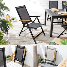 Gartenstuhl DESIGNO - FARBWAHL - Aluminium - klappbar wetterfest - Hochlehner