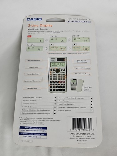 Casio fx-115ES Plus Scientific Calculator Natural Textbook Display New Sealed - Picture 3 of 3