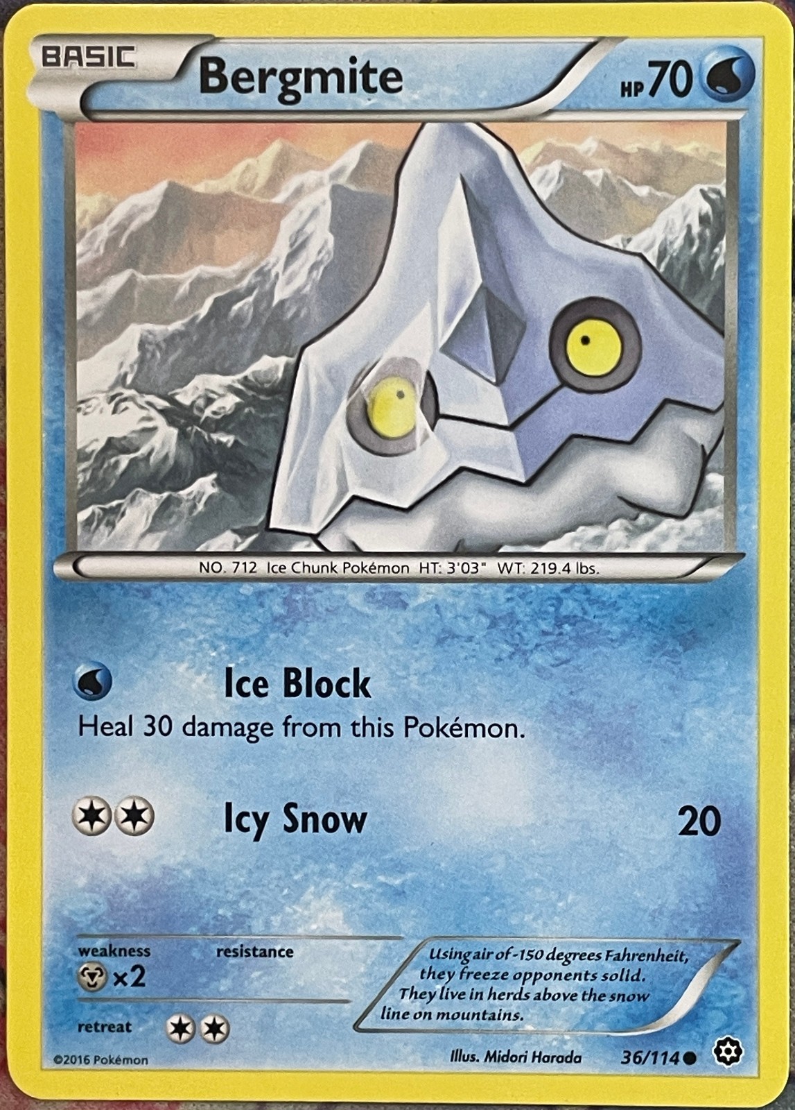 Bergmite - 36/114 - XY Steam Siege Pokemon 2016