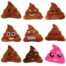 Funny Poop Emoji Pillow Plush Toy Stuffed Cushion Gift 20/25/30cm Brown
