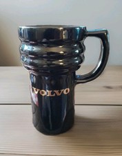 Vintage Feltman-Langer VOLVO Black & Gold Coffee Mug, Rare HTF, Made in USA