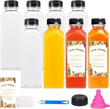 8 Pack 16Oz Clear Plastic Honey Bottles,Refillable Grade Honey Container,Squeeze