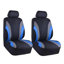 Car Front Seat Cover Set, Sporty Breathable Seat Covers with Blue  Grey