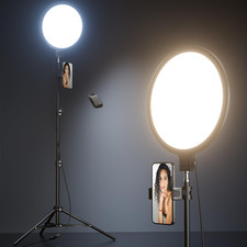 Weilisi 10.5" Ring Light with 69" Tripod Stand and Phone Holder Kit, Full-Screen