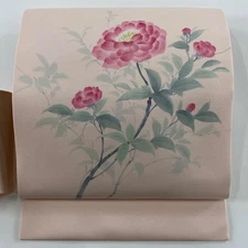 JAPANESE KIMONO BELT NAGOYA OBI LIGHT PINK PURE SILK EE3662