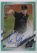 2021 Topps Chrome Rookie Aqua Refractor 150/199 Trevor Rogers #RA-TR Auto 2x4