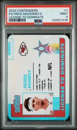 2024 Panini Contenders Patrick Mahomes License to Dominate Case Hit PSA 9 Mint