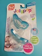JollyPop Baby Pacifier Newborn, 0-3m, Teal, Double Pack