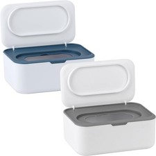 2Pcs Baby Wipes Dispenser, Wipe Holder for Baby  Adult, Keeps Wet Tissue Fre