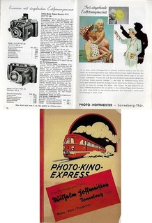 SONNEBERG 1936 : Photo u. Optik 8mm Filmkameras u.a. KATALOG Fa. Hoffmeister