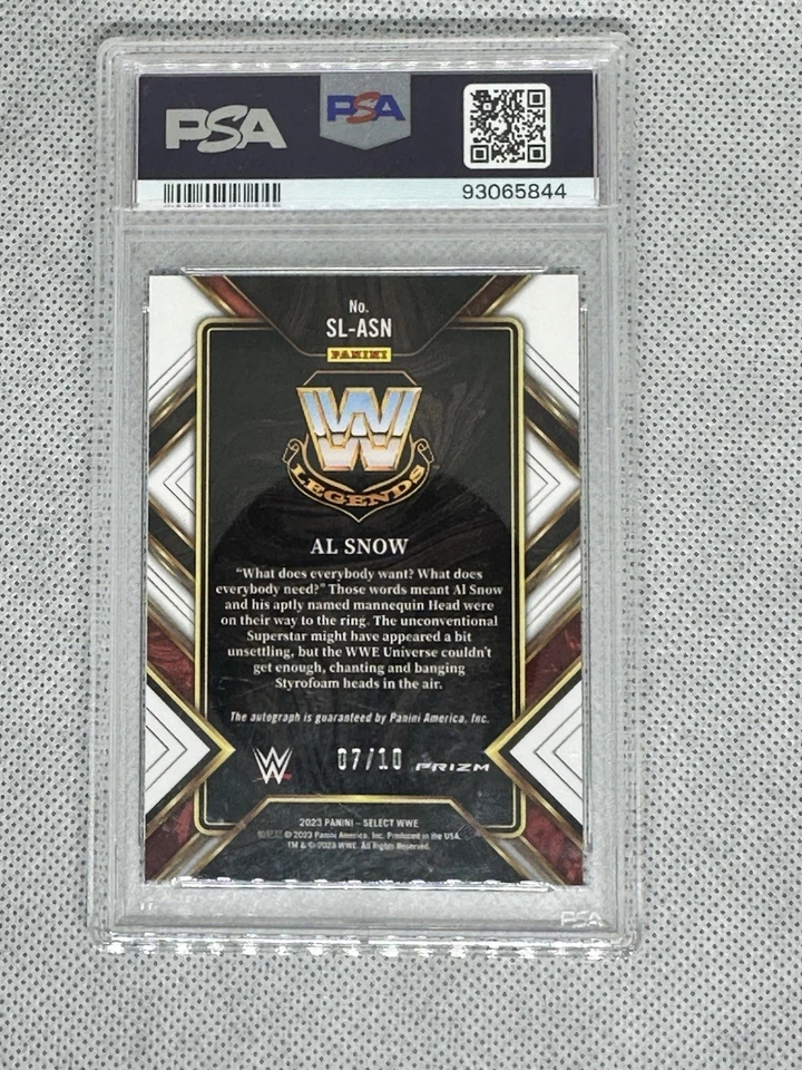 2023 Panini Select WWE AL SNOW SIG SELECTIONS - GOLD /10 AUTO PSA 10 POP 1 - Image 2 of 3