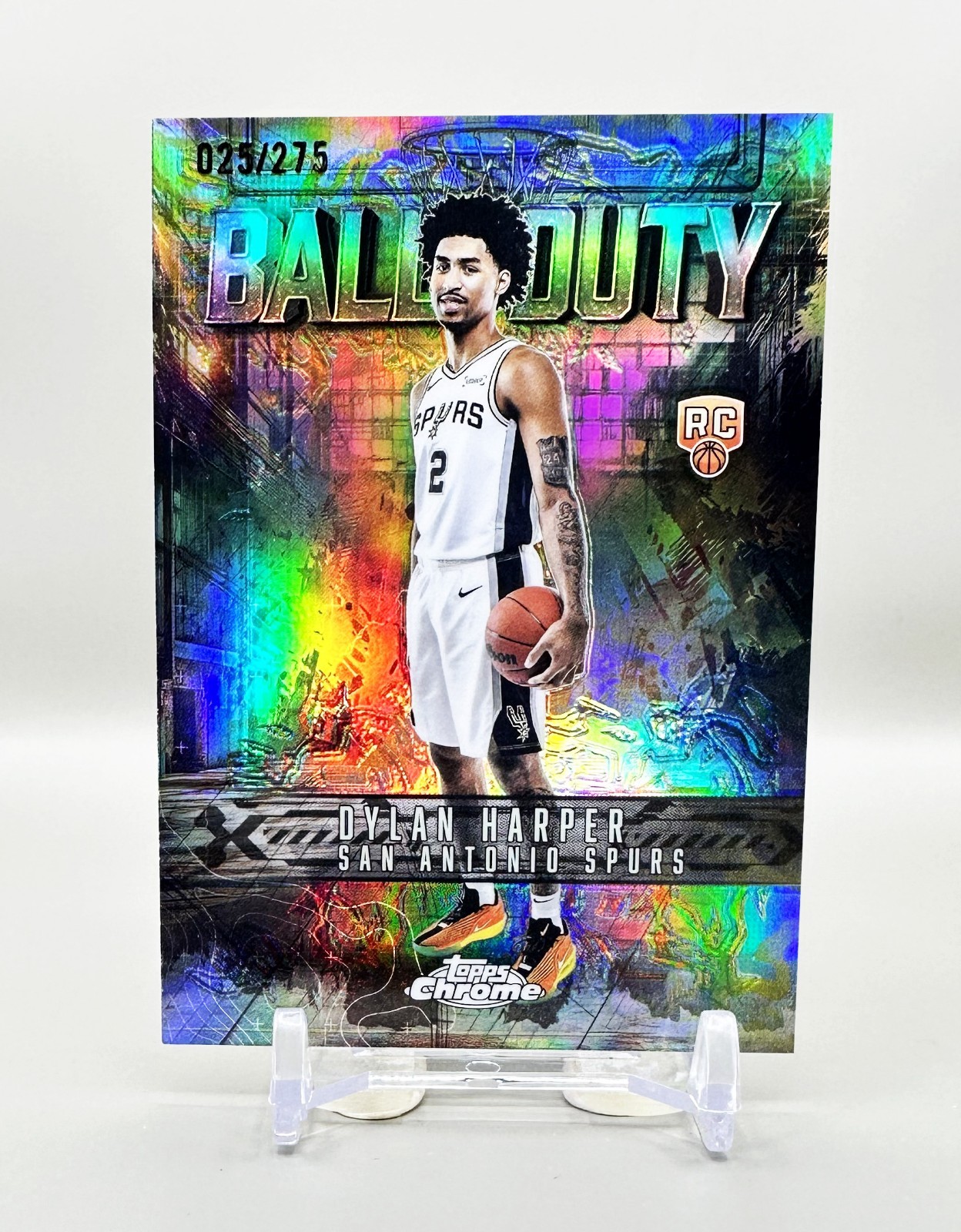 2025-26 Topps Chrome Basketball Ball Of Duty #BD-22 (Yellow)  DYLAN HARPER  /275